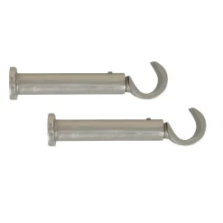 LUANCE Lot de 2 supports tringles (L90 / D20 mm) Jim gouttière mat Argent Outlet