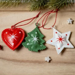 KAEMINGK Lot de 12 suspensions de Noël en métal (H4,5 cm) Méribel Colorées Multicolore Best