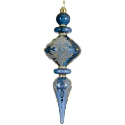 KAEMINGK Lot de 2 suspensions de Noël en verre (H24 cm) Reflet de Minuit Bleu Bleu nuit Online