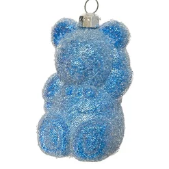 KAEMINGK Lot de 2 suspensions de Noël (H9 cm) Ourson en sucre Bleu Clearance