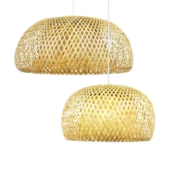 EMINZA Lot de 2 suspensions en bambou (D61-D39 cm) Manacor Naturel Best