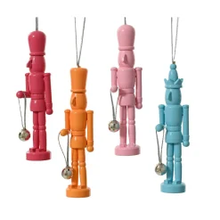 KAEMINGK Lot de 4 suspensions en bois (H13 cm) Casse-noisette Multicolore Sale