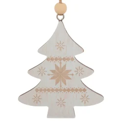 JJA Lot de 2 suspensions en bois (H8 cm) Duo Savoyard Blanc et Rouge Discount