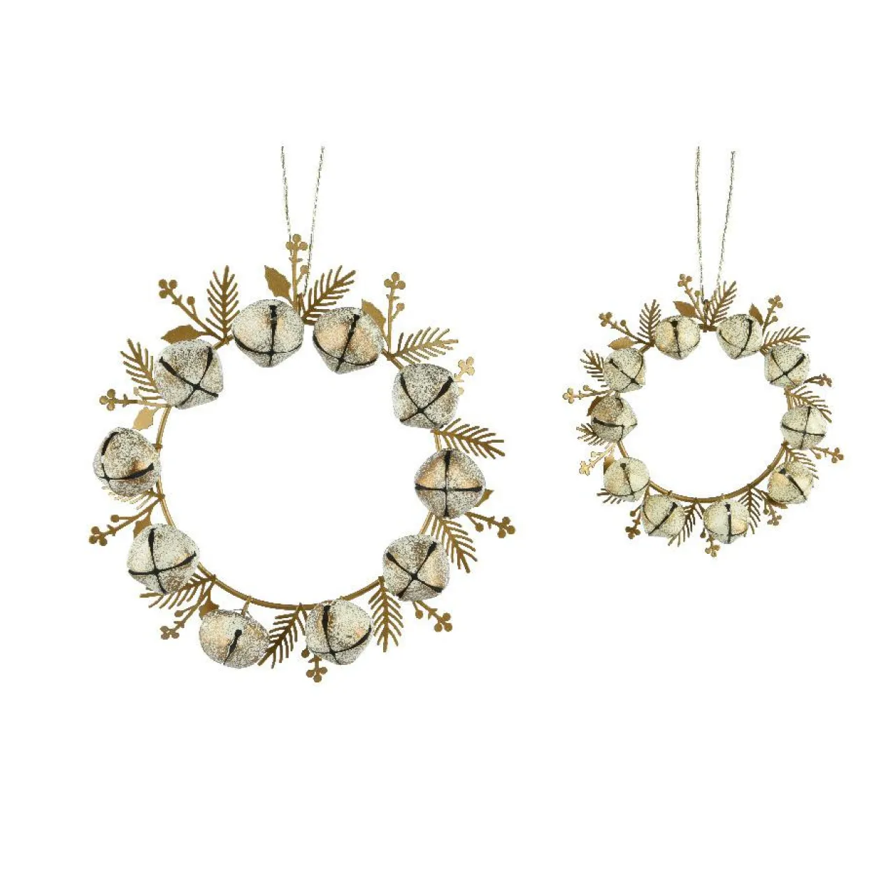 KAEMINGK Lot de 2 suspensions en métal (D19 cm) Couronne de clochettes Perle Best