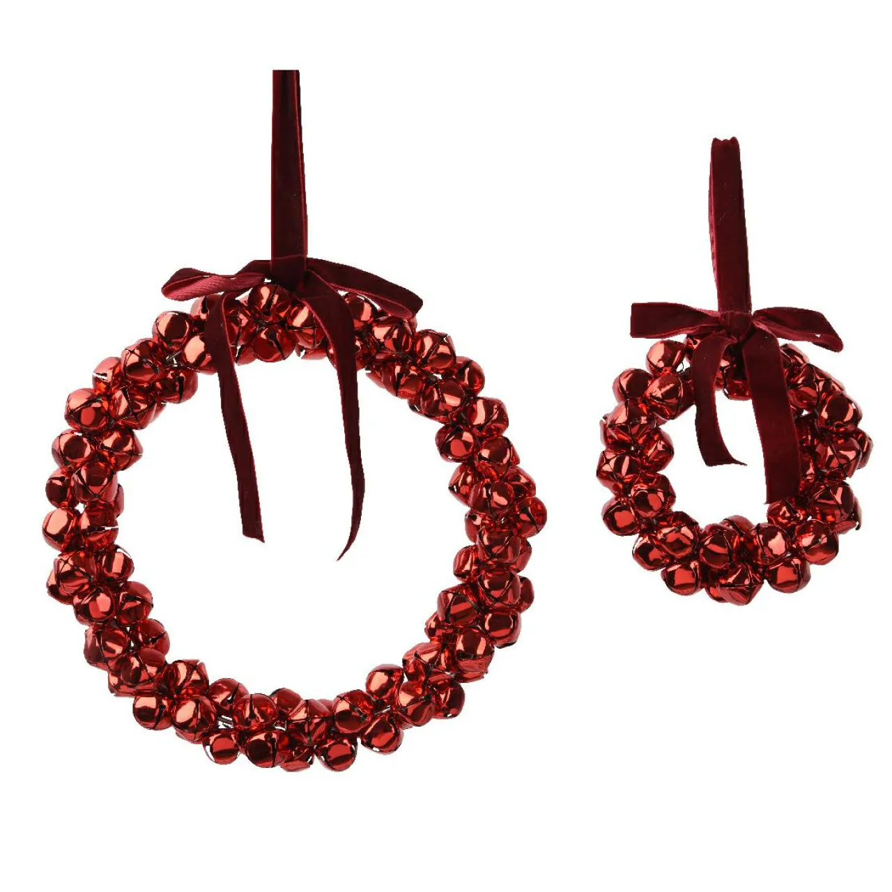 KAEMINGK Lot de 2 suspensions en métal (D25 cm) Couronne et Velours Rouge Online