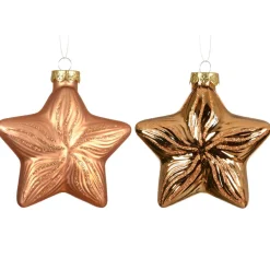 KAEMINGK Lot de 2 suspensions en verre (H10 cm) Étoiles Céleste Cognac Outlet