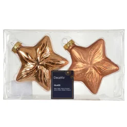 KAEMINGK Lot de 2 suspensions en verre (H10 cm) Étoiles Céleste Cognac Outlet