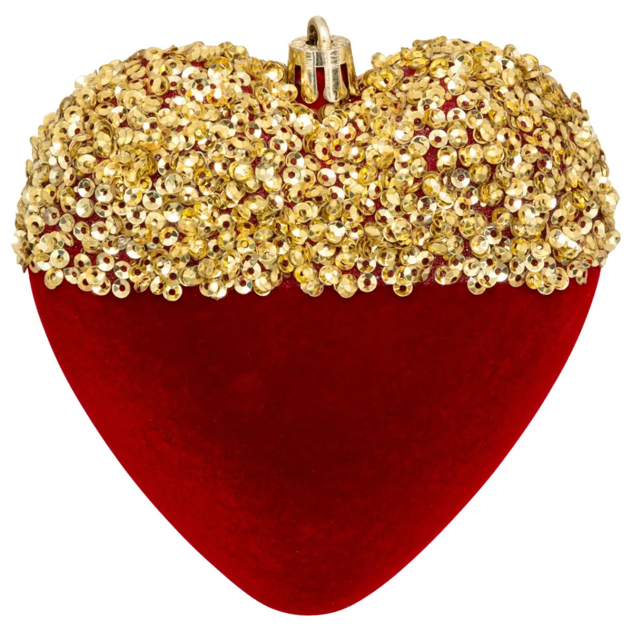 JJA Lot de 6 suspensions (H15 cm) Cœurs et étoiles paillettes Rouge et Or Online