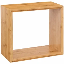 ATMOSPHERA Lot de 3 étagères bambou (H15-20-25 cm) Cube Fixy Naturel Bois Outlet