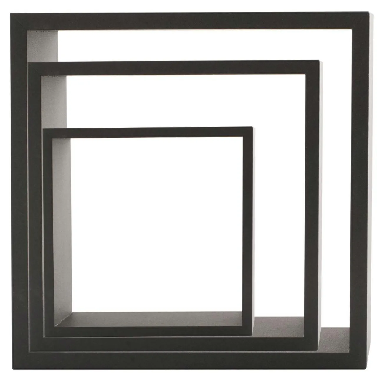ATMOSPHERA Lot de 3 étagères bois (H15-20-25 cm) Cube Noir Hot