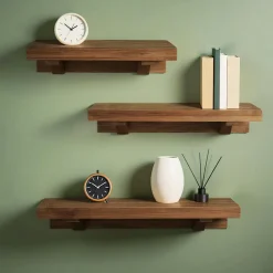 EMINZA Lot de 3 étagères en (L60-50-40 cm) Jaipur foncé vielli Bois Online