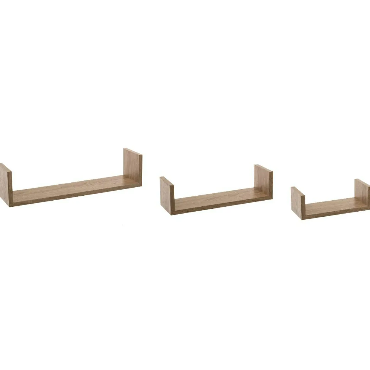 ATMOSPHERA Lot de 3 étagères murales en (L22-32-42 cm) Bord Naturel Bois Clearance