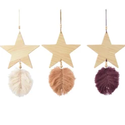KAEMINGK Lot de 3 étoiles de Noël à suspendre (H20 cm) Orina Multicolore
