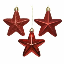 KAEMINGK Lot de 6 étoiles de Noël à  suspendre (H7 cm) Alpine Rouge Online