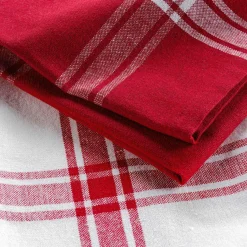 DOUCEUR D'INTERIEUR Lot de 2 torchons coton recyclé Cuisiline Bordeaux New