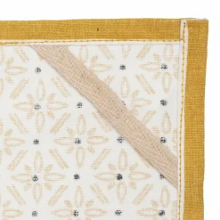 ATMOSPHERA Lot de 3 torchons Geom Jaune ocre Clearance