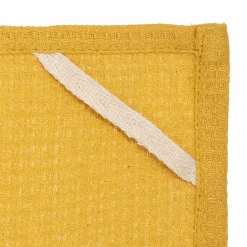 ATMOSPHERA Lot de 3 torchons Geom Jaune ocre Clearance