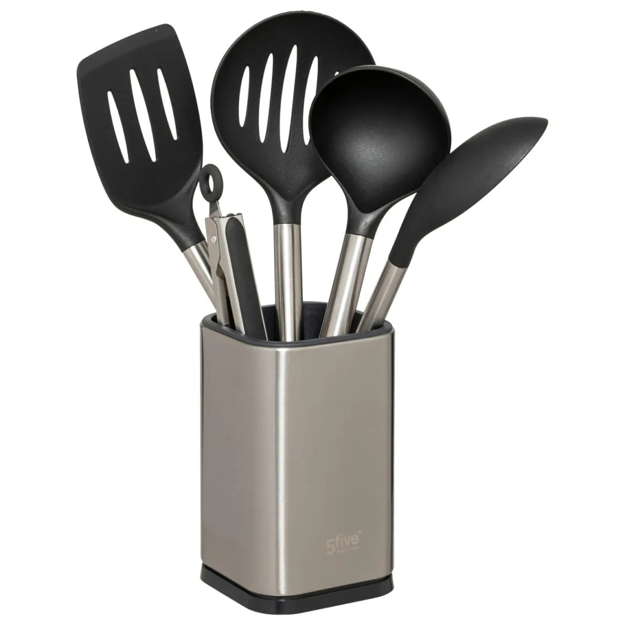 5 Five Simply Smart Lot de 5 ustensiles de cuisine avec pot InoxSet Gris Sale