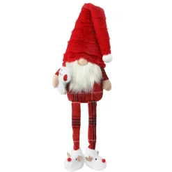 KAEMINGK Lutin de Noël à asseoir (H73 cm) Tilki Dormeur en pyjama bonnet Rouge Discount