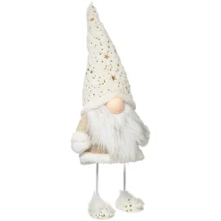 Feeric Lights & Christmas Lutin de Noël déco (H45 cm) Etoiles dorées Blanc Best
