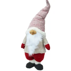 KAEMINGK Lutin de Noël fait main (H85 cm) Rieur et barbe blanche Rouge Discount