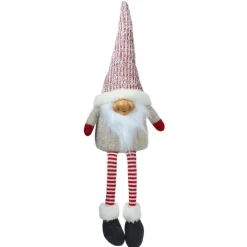 KAEMINGK Lutin de Noël fait main (H60 cm) Rieur et barbe blanche Rouge Best