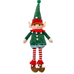 KAEMINGK Lutin de Noël jambes souples (H60 cm) Elfe Élio Vert Multicolore