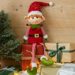 CHRISTMAS DREAM Lutin farceur à asseoir (H57 cm) Pipo en Père Noël Multicolore New