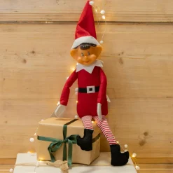 CHRISTMAS DREAM Lutin farceur (H50 cm) Emile les mains scratchées Rouge Hot