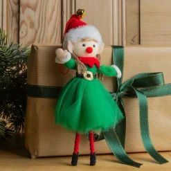 CHRISTMAS DREAM Lutin farceur à suspendre (H20 cm) Fillette et clochette Multicolore Discount