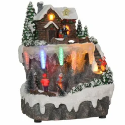 KAEMINGK Maison de village illuminée à piles chalet d'alpage Multicolore Outlet