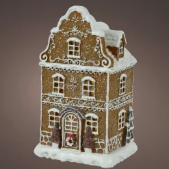 KAEMINGK Maison de village à piles (H20 cm) Gourmandise pain d'épice Marron Clearance