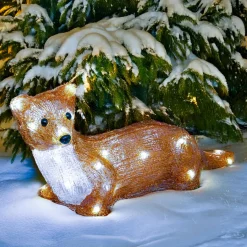 JJA Mangouste lumineuse 25 LED (H16 cm) Emmy Blanc froid Marron Hot
