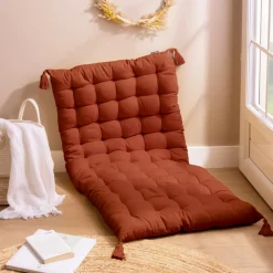 EMINZA Matelas de sol coton (120 x 60 cm) Pixel Terracotta Outlet