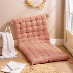 EMINZA Matelas de sol coton (120 x 60 cm) Pixel Rose Pêche Hot