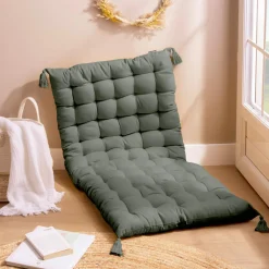 EMINZA Matelas de sol coton (120 x 60 cm) Pixel Vert kaki