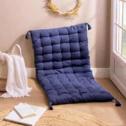 EMINZA Matelas de sol coton (120 x 60 cm) Pixel Bleu marine Outlet
