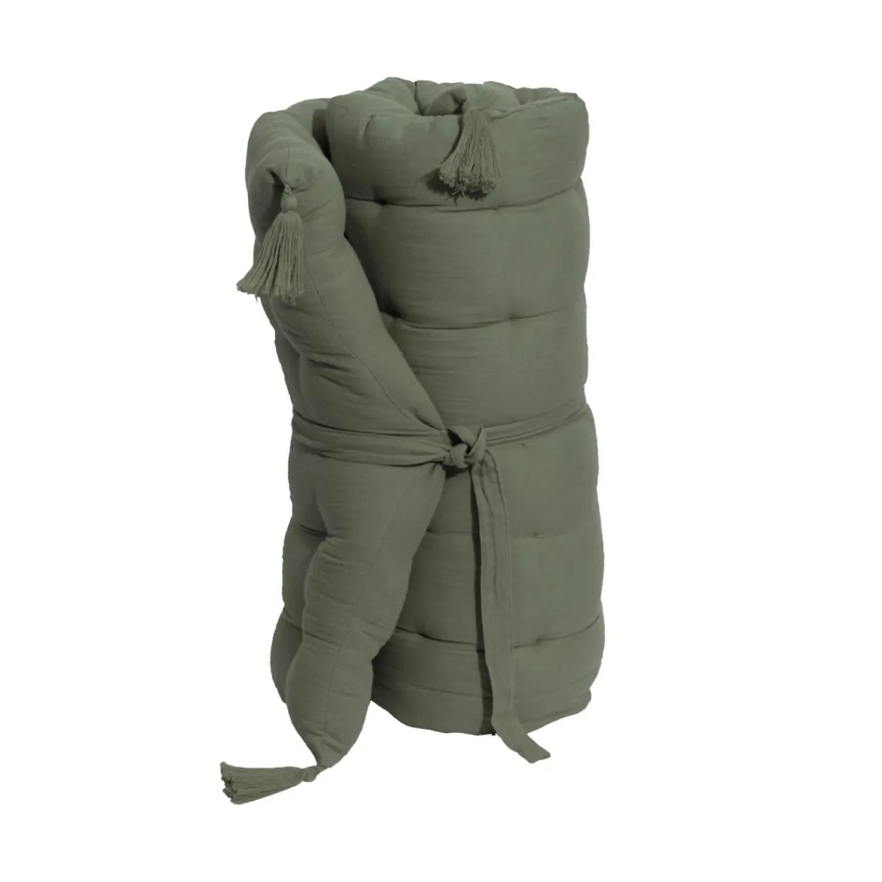EMINZA Matelas de sol gaze de coton (60 x 120 cm) Gaïa Vert romarin New
