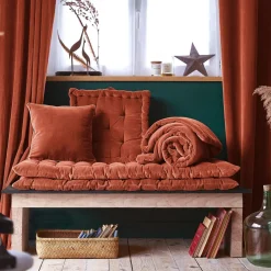 EMINZA Matelas de sol velours de coton (60 x 120 cm) Victor Terracotta