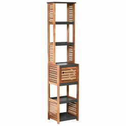 TENDANCE Meuble colonne salle de bain (38 x H170 cm) Elément Acacia Bois