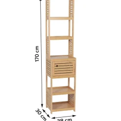 TENDANCE Meuble colonne salle de bain (38 x H170 cm) Trinidad Naturel Online
