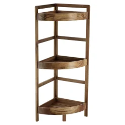 TENDANCE Meuble d'angle 3 étagères bois acacia (29 x H86 cm) Lina Marron New