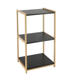 TENDANCE Meuble de rangement bambou 3 étagères (35 x H68 cm) Harmonie Noir
