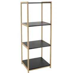 TENDANCE Meuble de rangement bambou 4 étagères (35 x H102 cm) Harmonie Noir Online