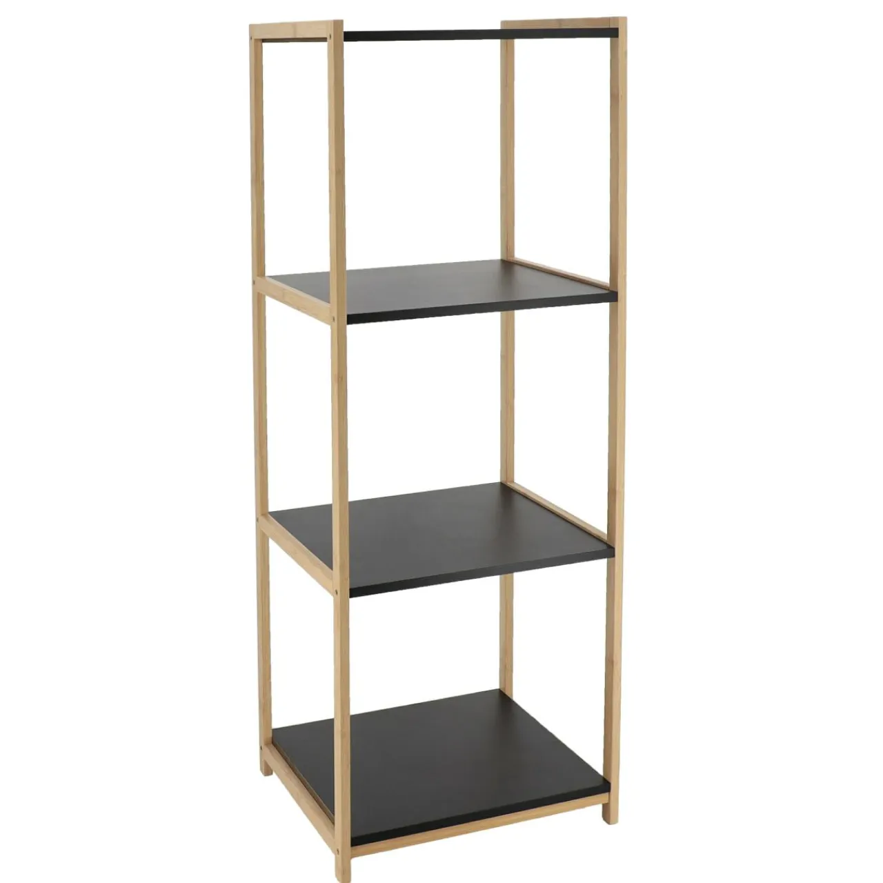 TENDANCE Meuble de rangement bambou 4 étagères (35 x H102 cm) Harmonie Noir Online