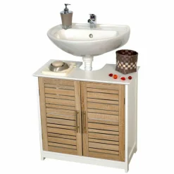 TENDANCE Meuble dessous lavabo (60 x H70 cm) Stockholm Bois New