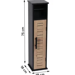TENDANCE Meuble dérouleur papier toilette avec réserve (H75 cm) Bergen Noir New