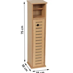 TENDANCE Meuble dérouleur papier toilette avec réserve (H75 cm) Trinidad Naturel Clearance