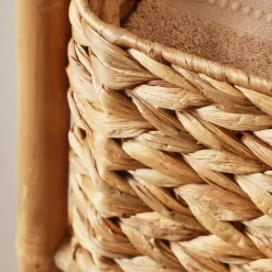 TENDANCE Meuble 3 paniers bambou et jacinthe d'eau (39 x H91 cm) Hanoï Naturel