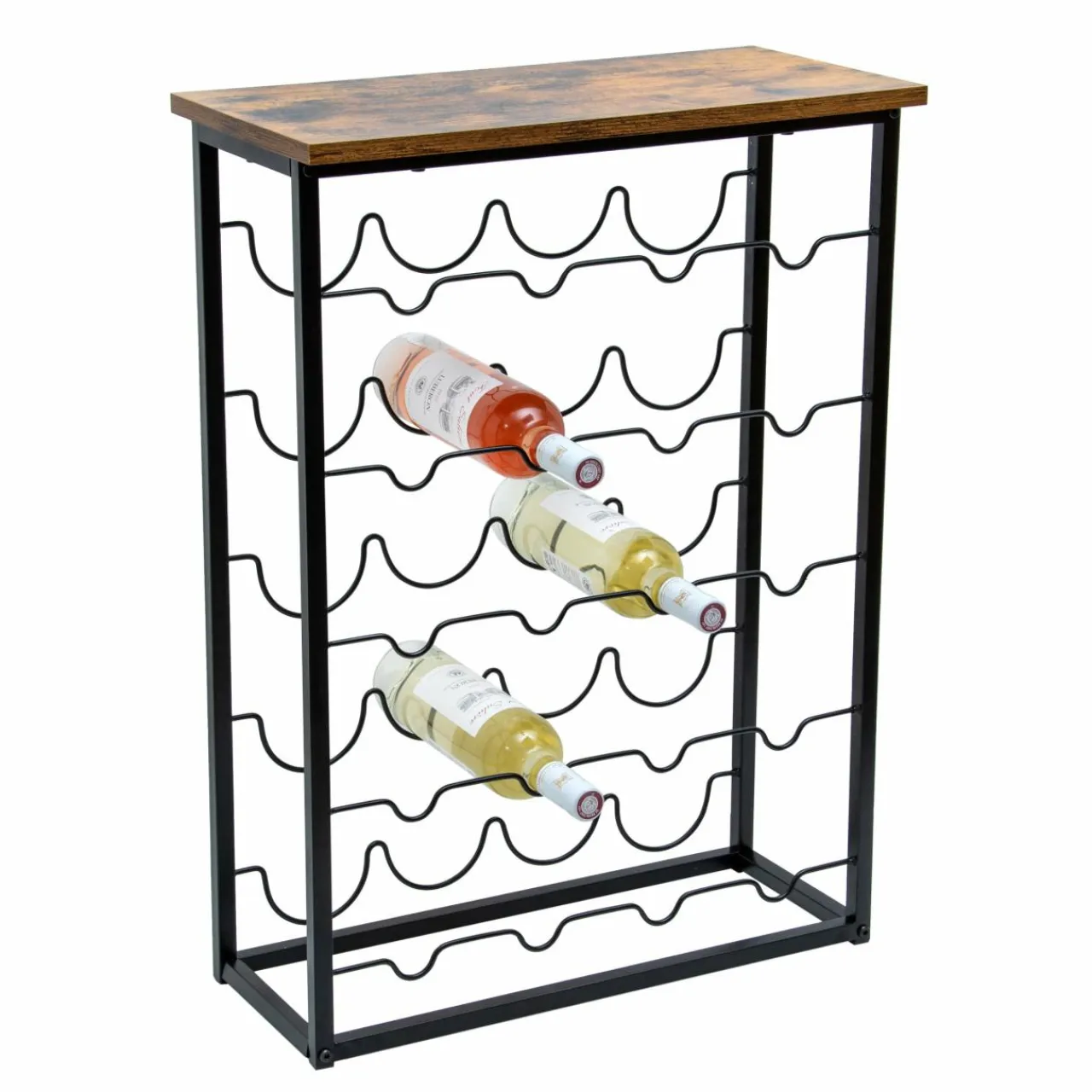 EMINZA Meuble range-bouteilles industriel 20 emplacements (H74 cm) Victor Noir New